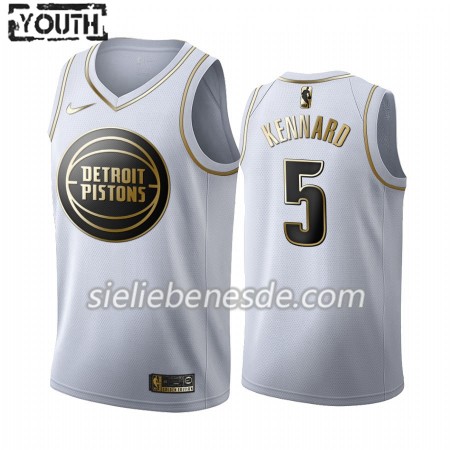Kinder NBA Detroit Pistons Trikot Luke Kennard 5 Nike 2019-2020 Weiß Golden Edition Swingman